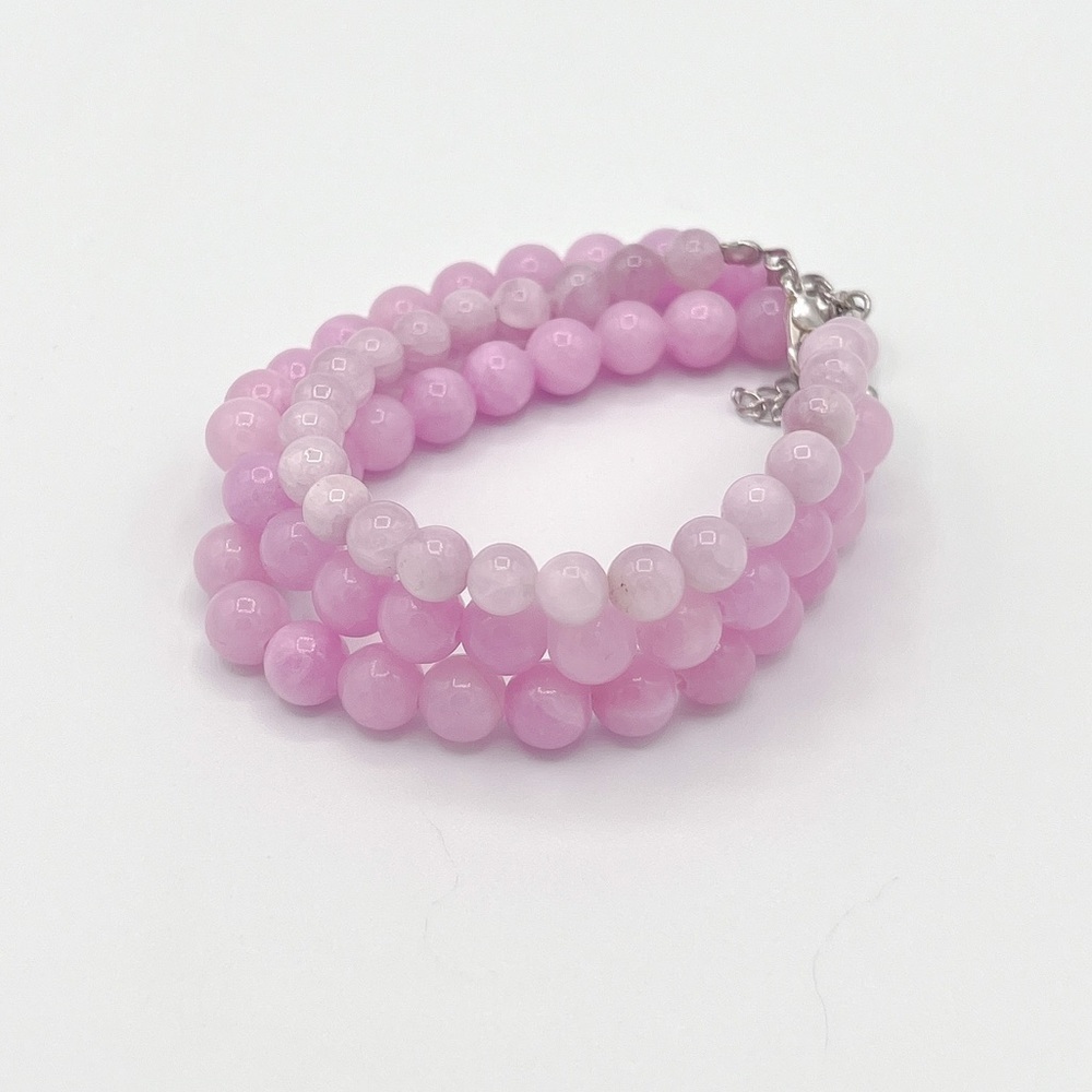Double and single strand lavender orchid chunky bracelet